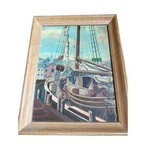 Denholm & McKay Co. Picture Galleries No. 7700 Sailboat Painting Massachusetts